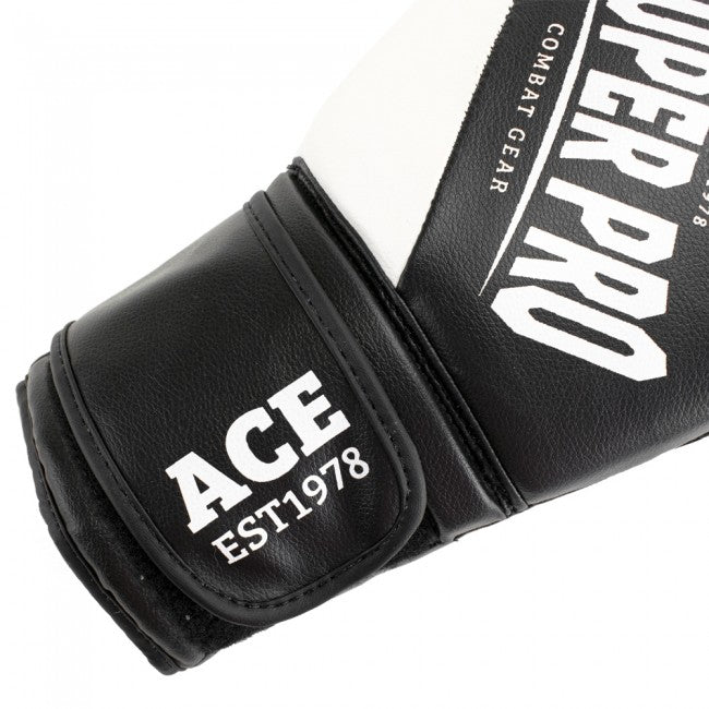 Super Pro Combat Gear Ace (Kick)Bokshandschoenen - Zwart/Wit