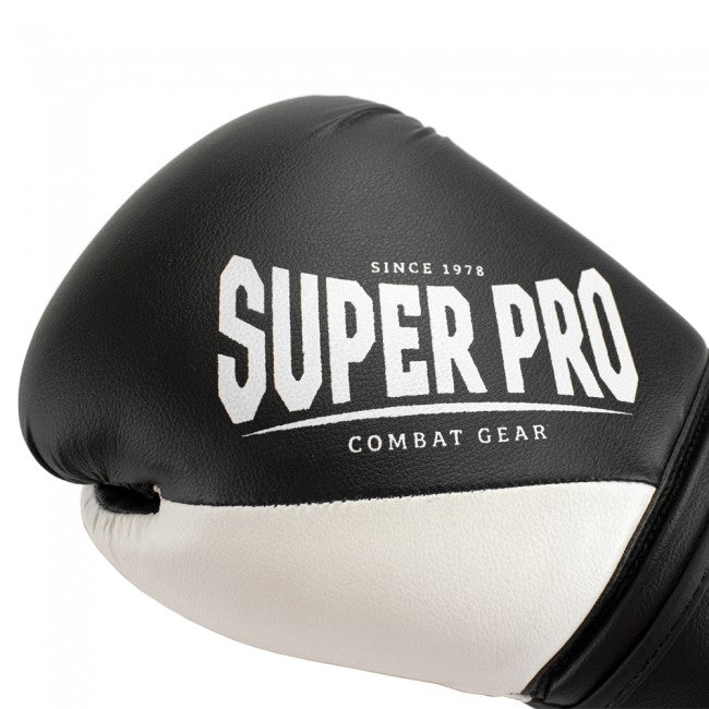 Super Pro Combat Gear Ace (Kick)Bokshandschoenen - Zwart/Wit