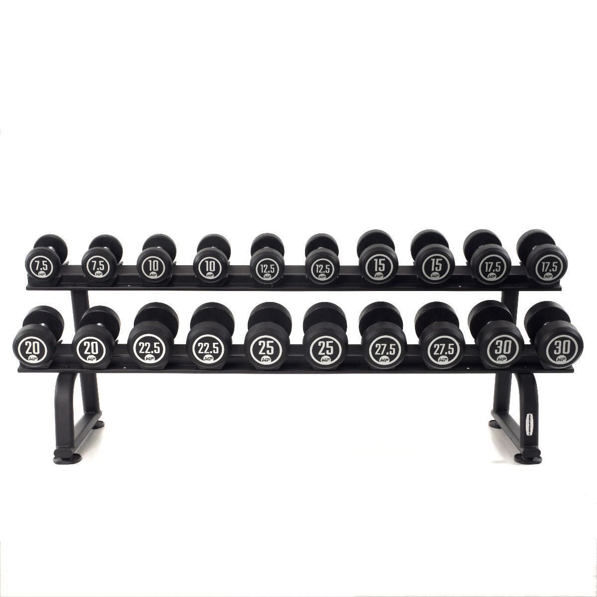 Muscle Power Ronde Rubber Dumbbell Set - 8 x 32,5-40 kg