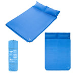 NILS Camp Zelfopblazende Slaapmat met Kussen - 2-persoons - Blauw