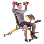 HMS Premium Trainingsbank met Preacher Curl - Zwart/Geel