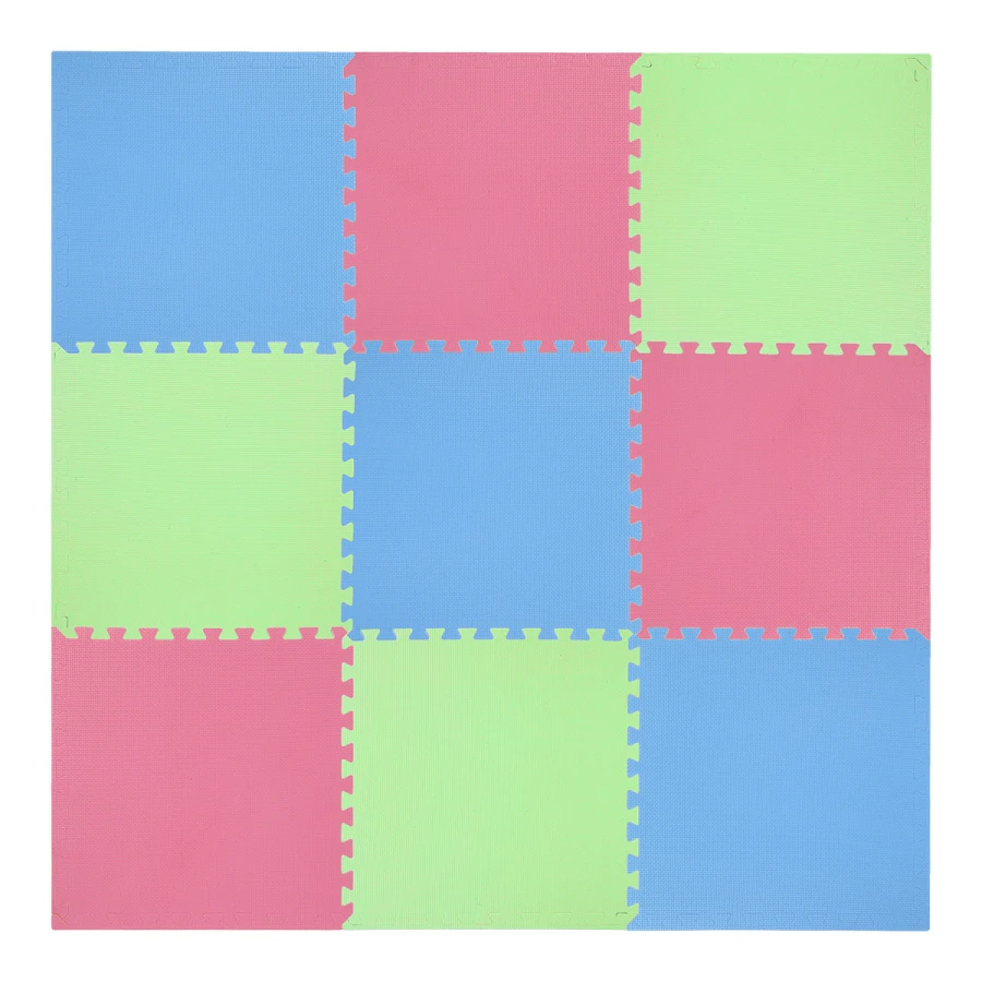 One Fitness Puzzelmat - Set van 9 - 10 mm - Multi
