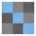 One Fitness Puzzelmat - Set van 9 - 10 mm - Blauw/Grijs