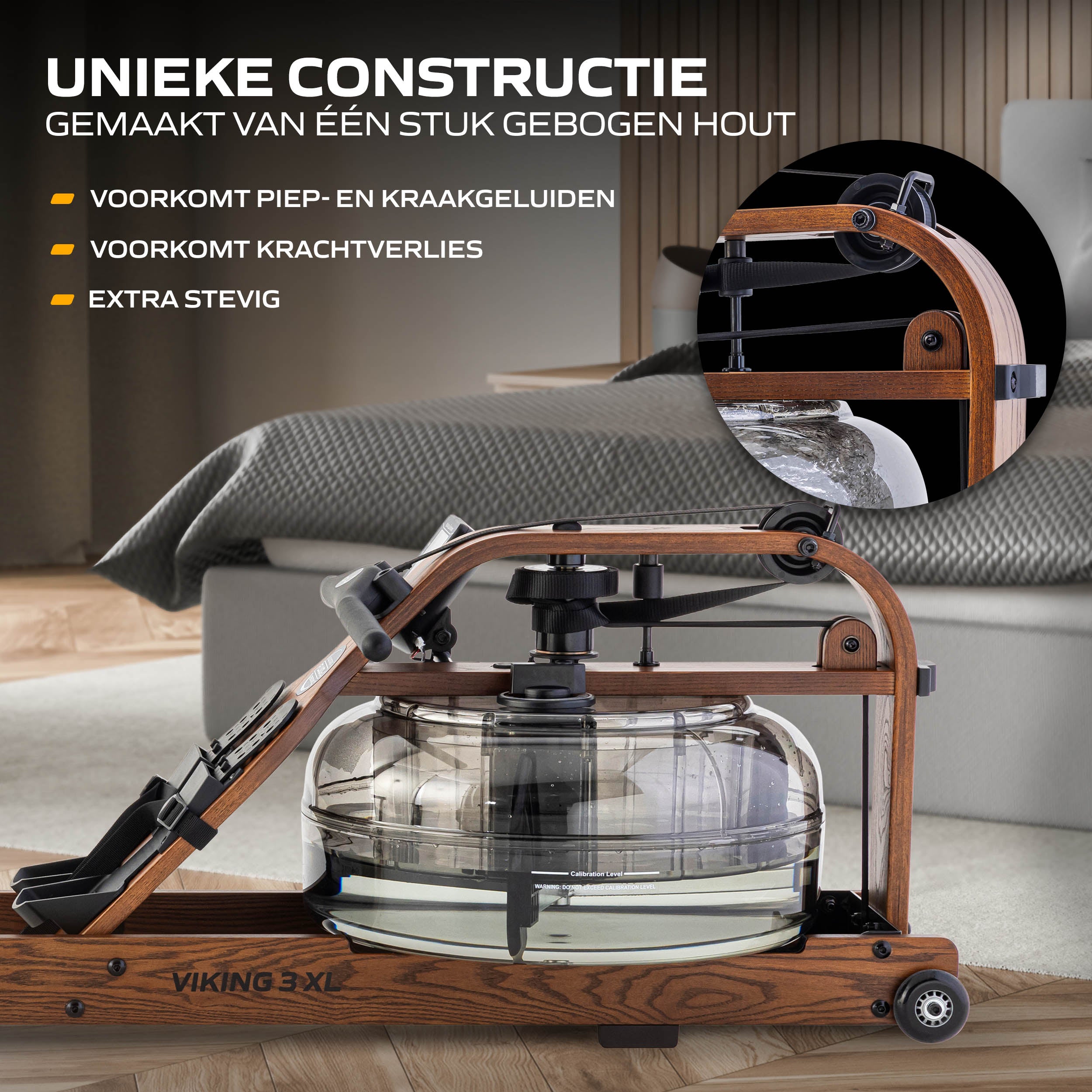 Fluid Rower Viking 3 XL Roeitrainer - Walnoot