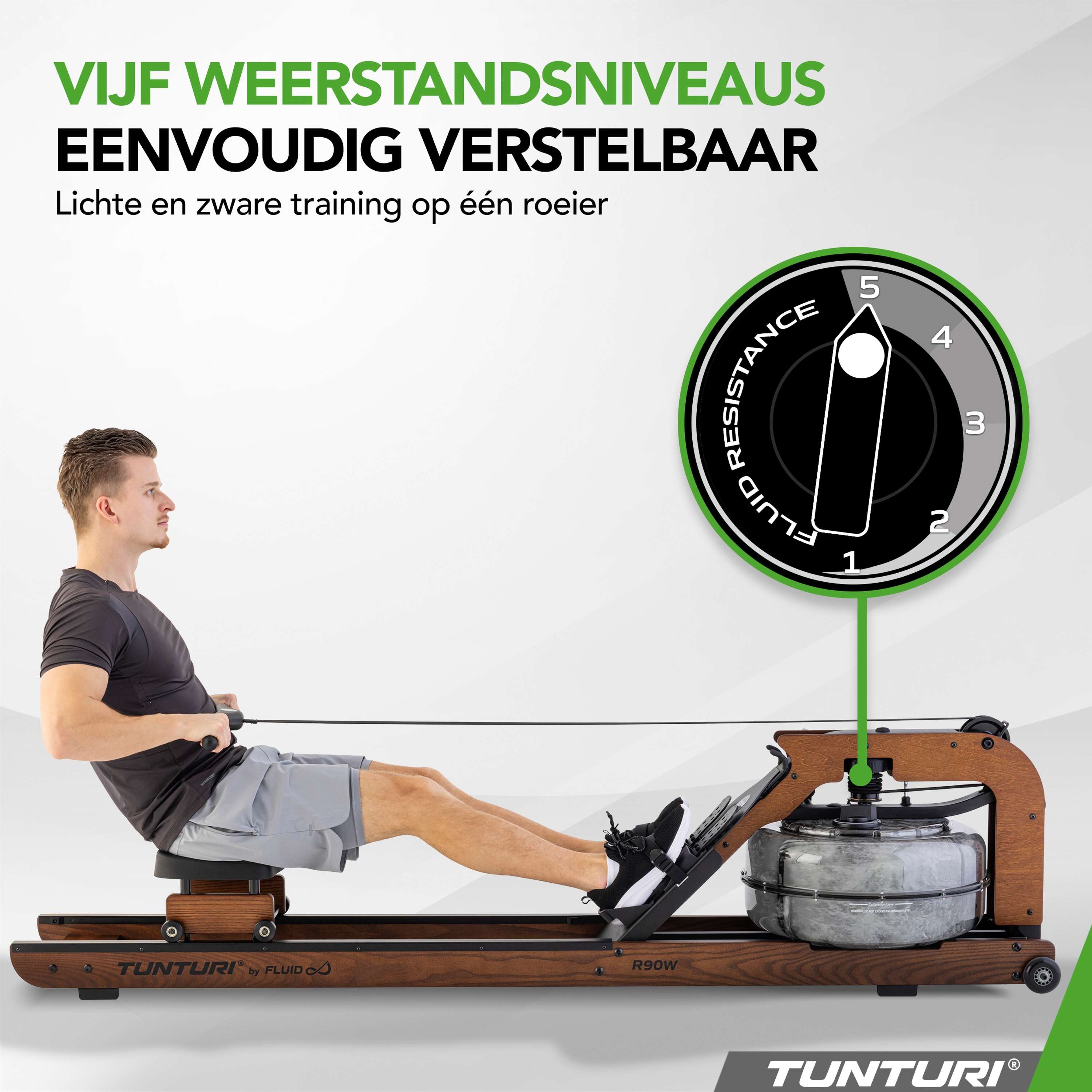 Tunturi Signature R90W Roeitrainer - Rower by Fluid