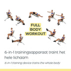 Rock Gym 6-in-1 Trainingsbank - Buikspierbank