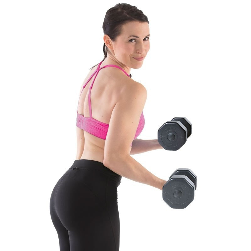 Gymstick Vinyl Dumbbell Set - 2 x 5 kg - Zwart