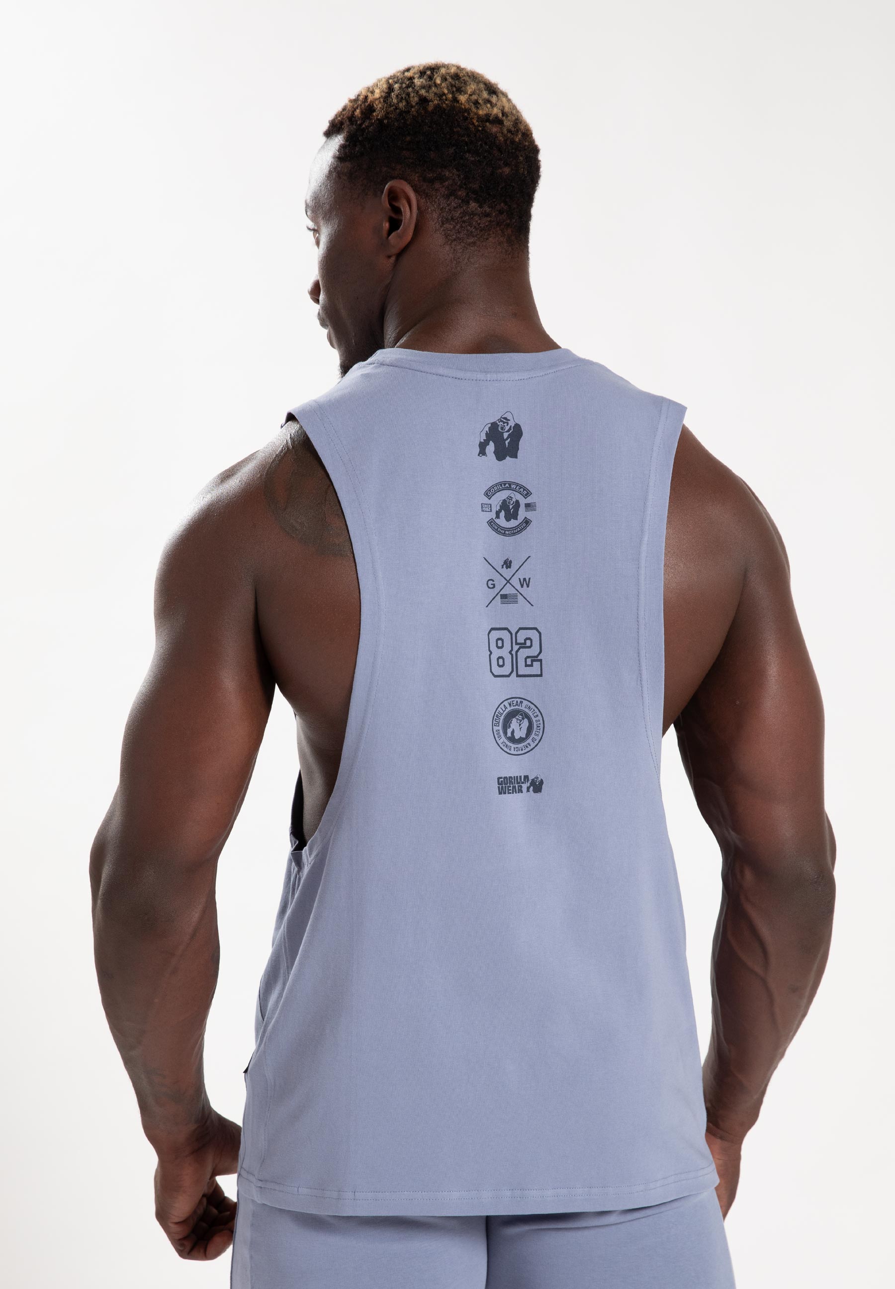 Gorilla Wear Lopez Drop Armhole Tank Top - Stonewash Blauw