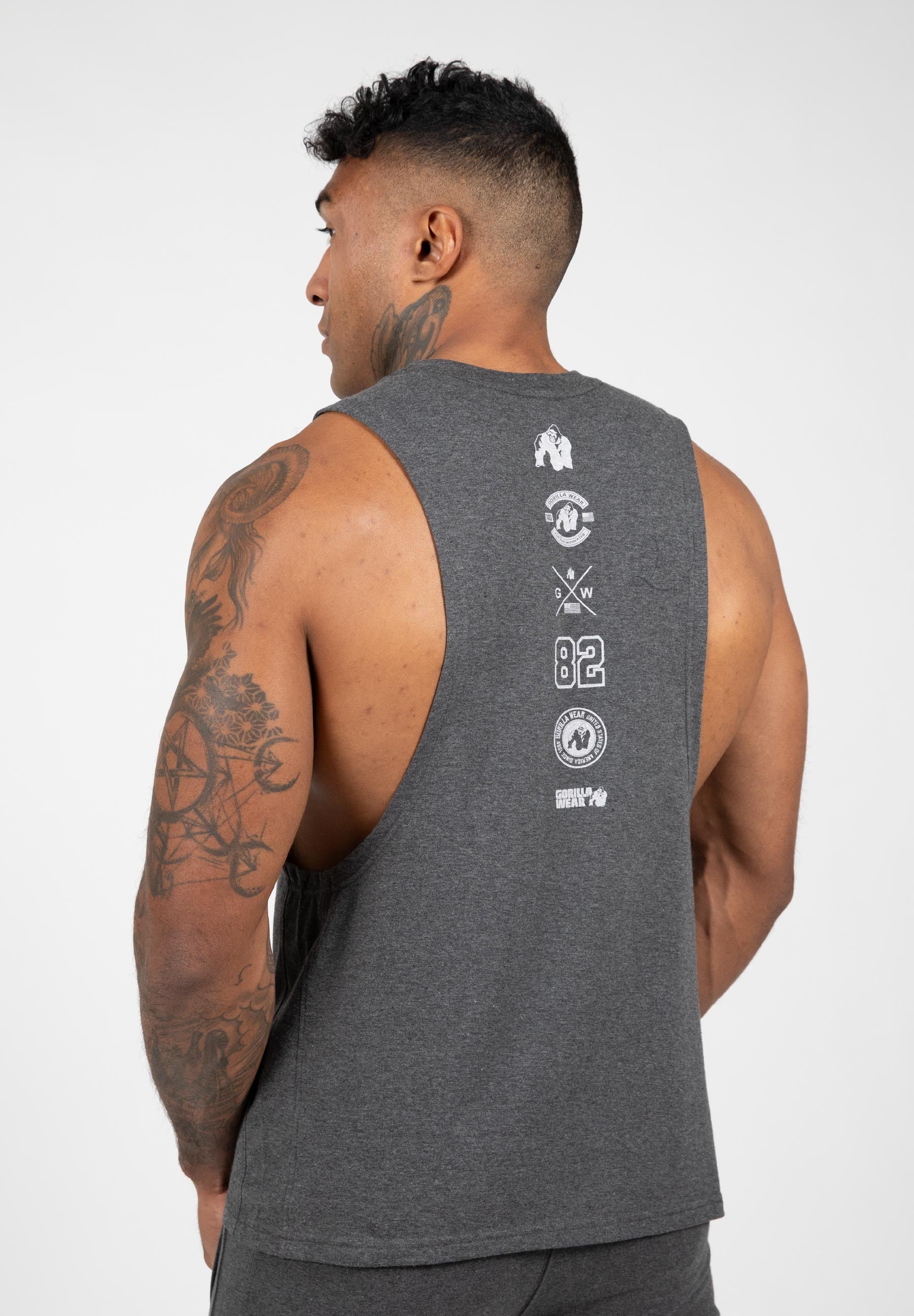 Gorilla Wear Lopez Drop Armhole Tank Top - Donkergrijs