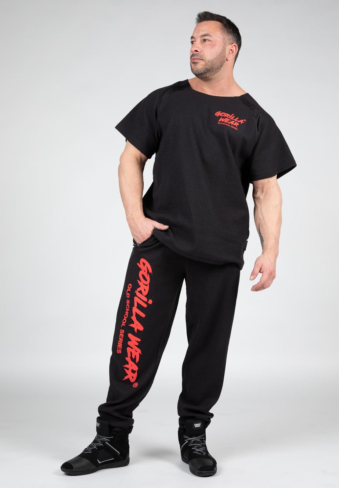 Gorilla Wear Augustine Old School Trainingsbroek - Zwart/Rood