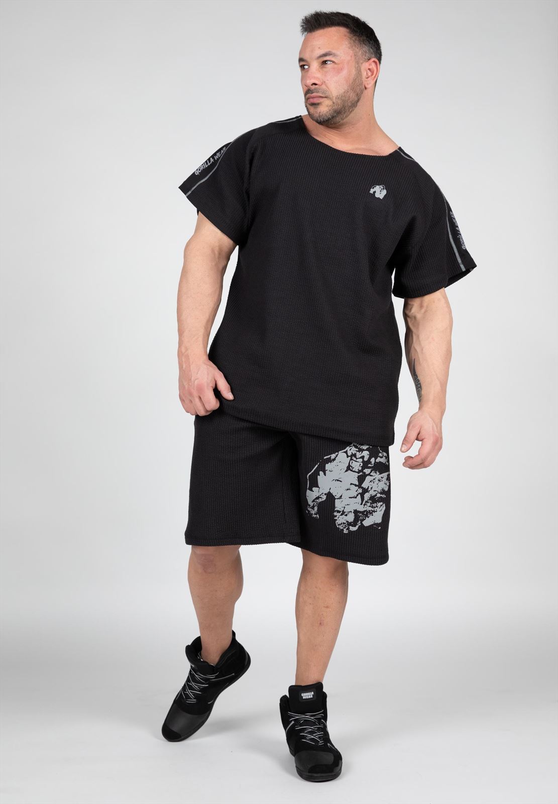 Gorilla Wear Buffalo Old School Workout Shorts - Zwart/Grijs