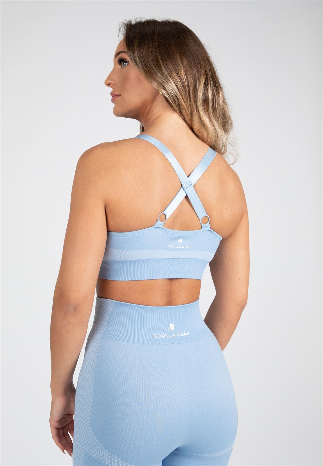 Gorilla Wear Selah Seamless Sportbeha - Lichtblauw