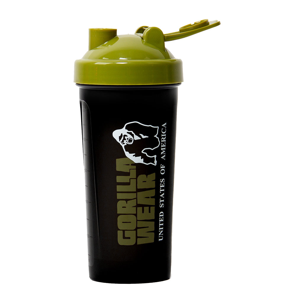 Gorilla Wear Shake Beker XXL - 1000 ml - Zwart/Legergroen
