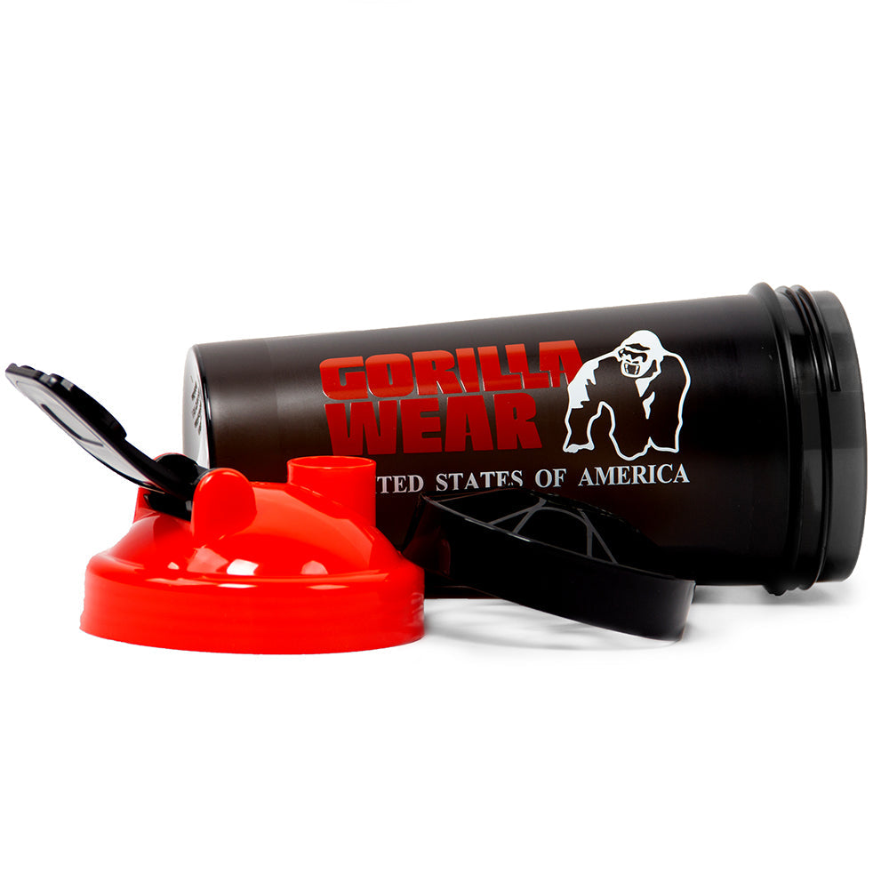 Gorilla Wear Shake Beker XXL - 1000 ml - Zwart/Rood