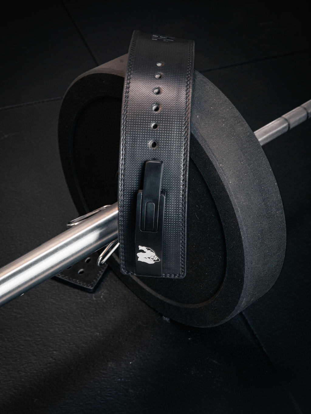 Gorilla Wear Halterriem - 4 Inch Carbon Leren Lever Belt - Zwart
