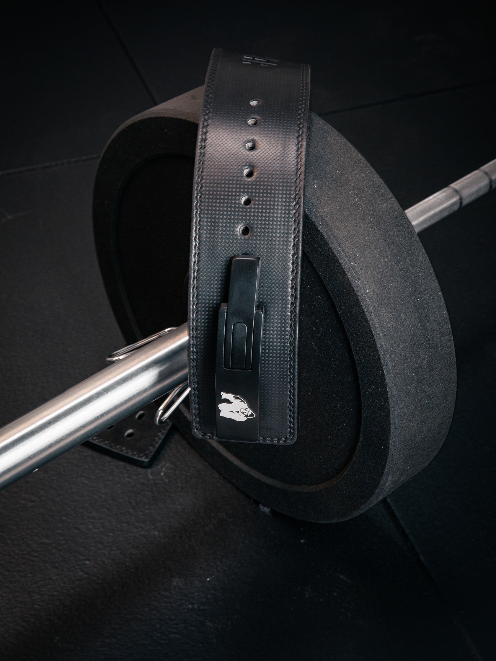 Gorilla Wear Halterriem - 4 Inch Carbon Leren Lever Belt - Zwart