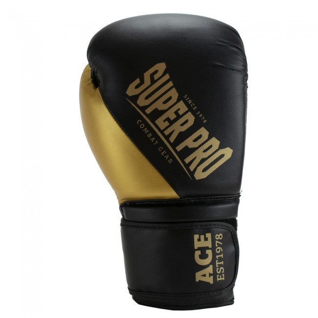 Super Pro Combat Gear Ace (Kick)Bokshandschoenen - Zwart/Goud