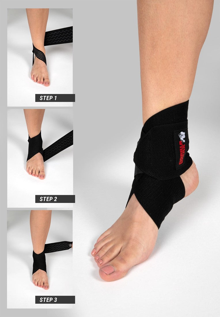 Gorilla Wear Ankle Wraps - Zwart/Wit