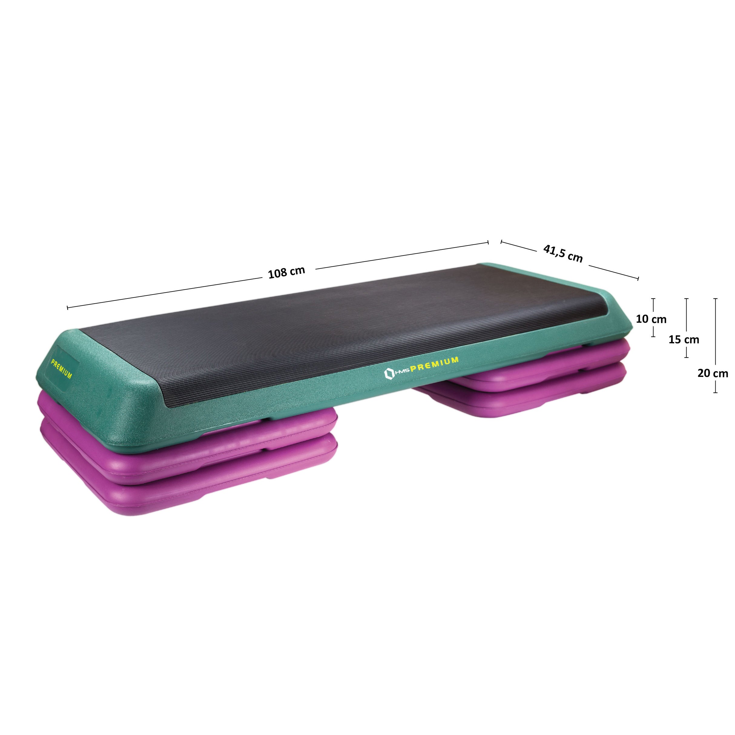 HMS Fitness Aerobic Step - Zwart/Groen/Roze