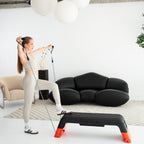 HMS Fitness Verstelbare Fitness Step Pro - Aerobic Stepper - Zwart/Oranje