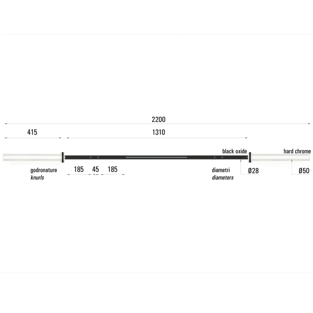 Toorx Professional BO-450 Cross Challenge Halterstang - 220 cm