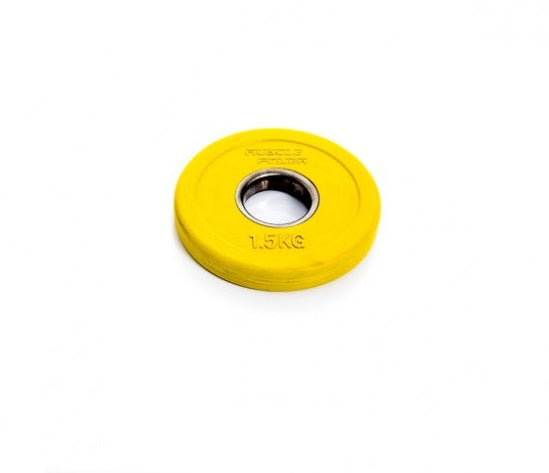 Muscle Power Fractional Olympic Bumper Plate - Halterschijf - 50 mm - 1,5 kg