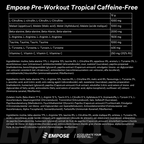 Empose Nutrition Pre-Workout Accelerate - Cafeïnevrij - 360 gr - Tropical