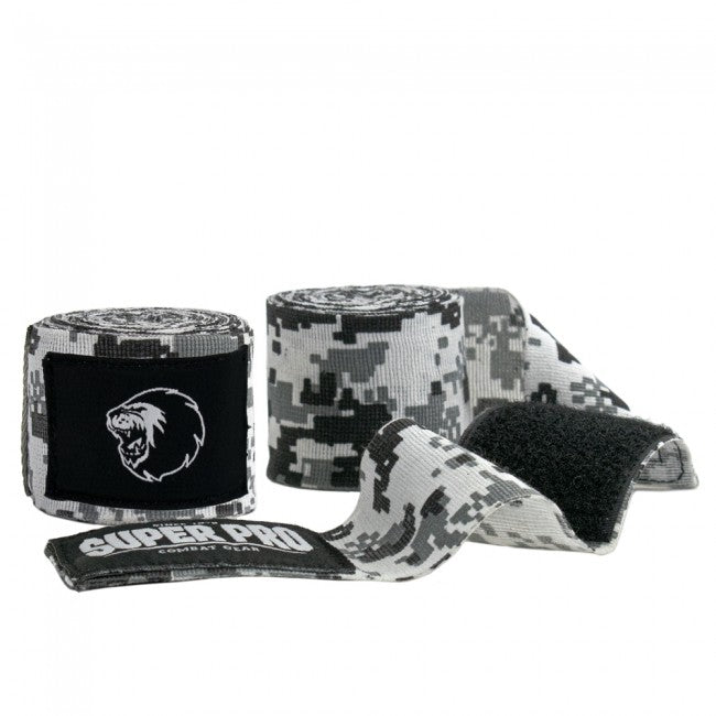 Super Pro Combat Gear Semi-Elastische Bandages - Camo Zwart/Grijs/Wit