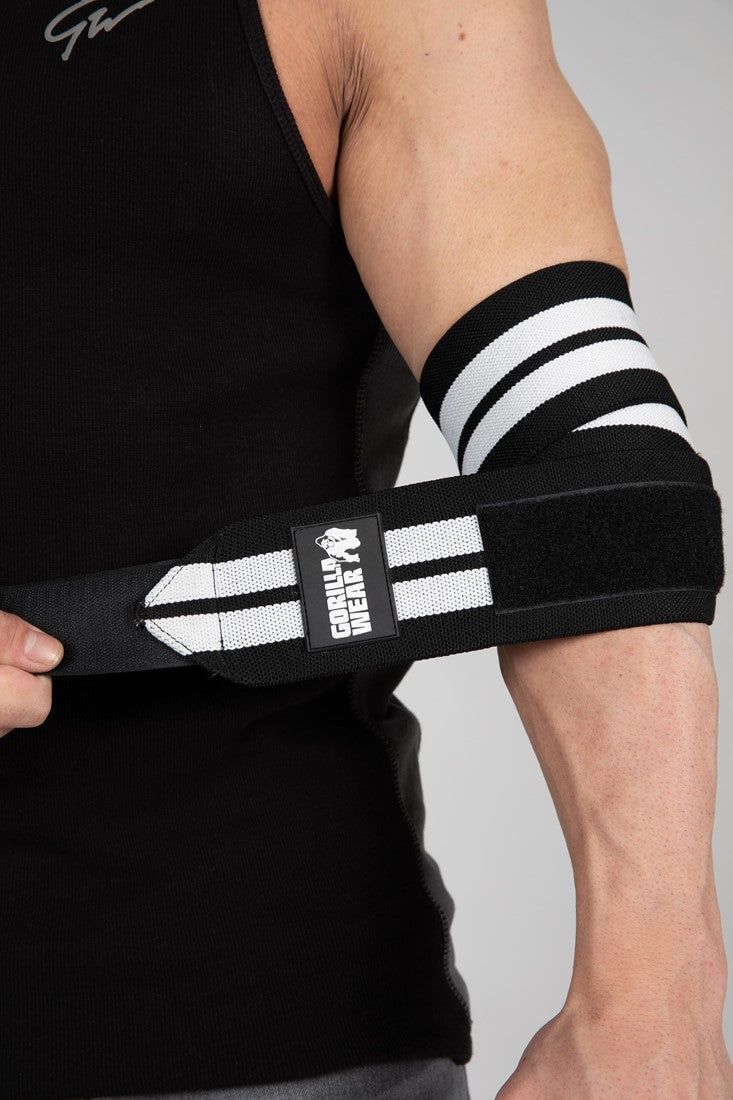 Gorilla Wear Elbow Wraps - Zwart/Wit