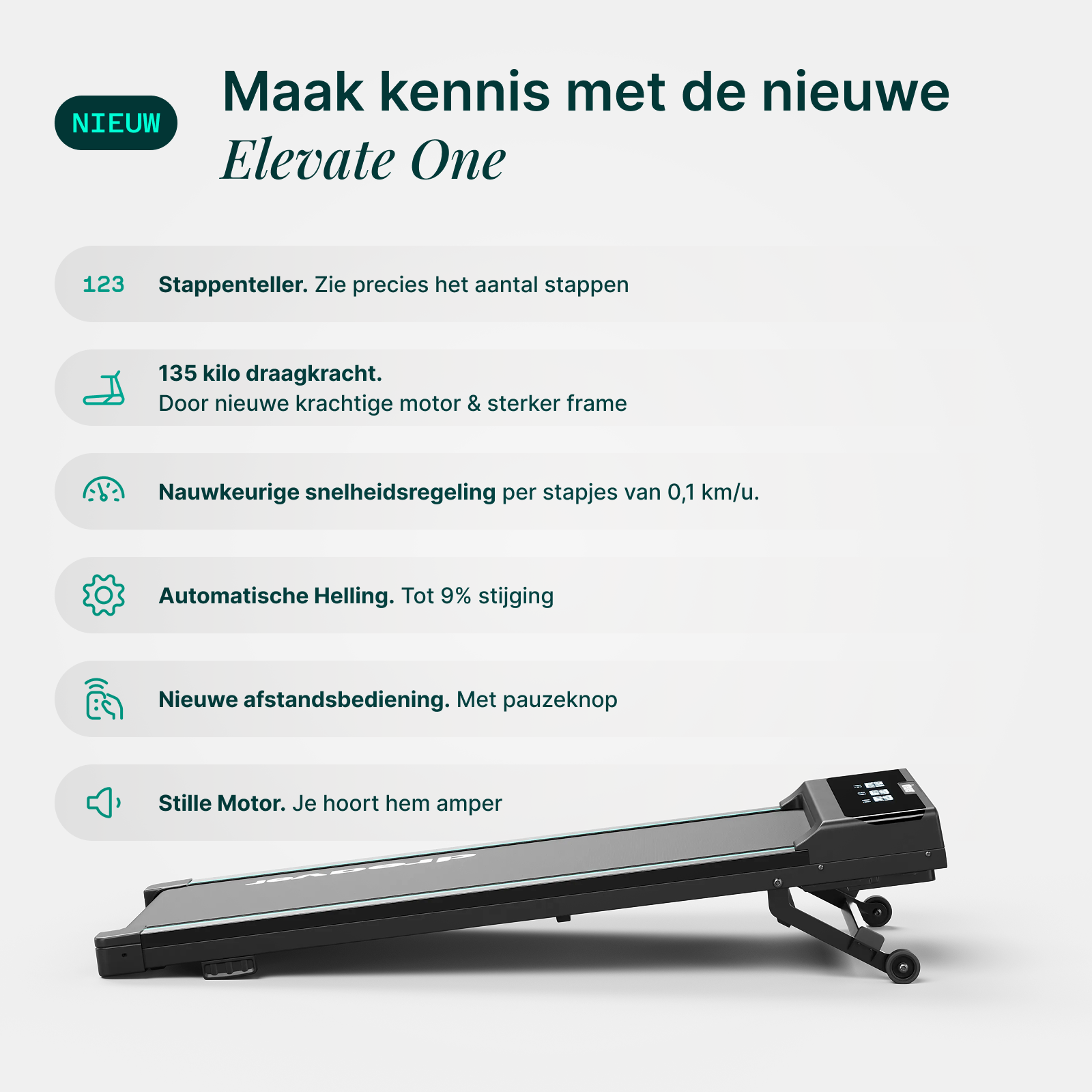 Dreaver Elevate One Walkingpad - met Stappenteller