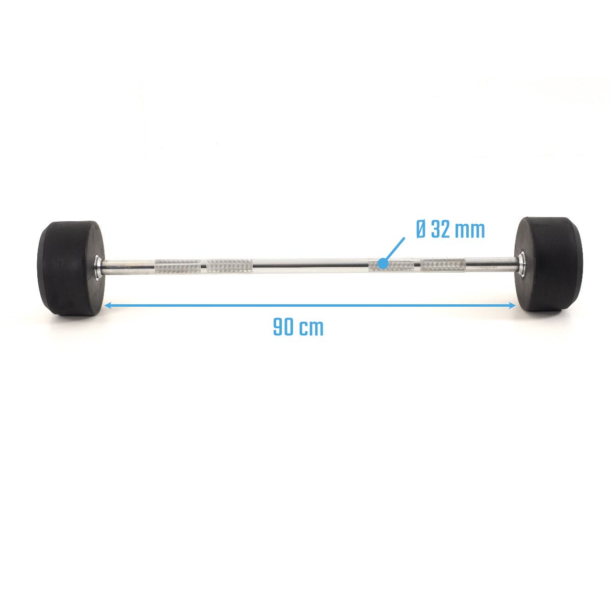 Muscle Power Vaste Halterstang Rubber - 20 kg