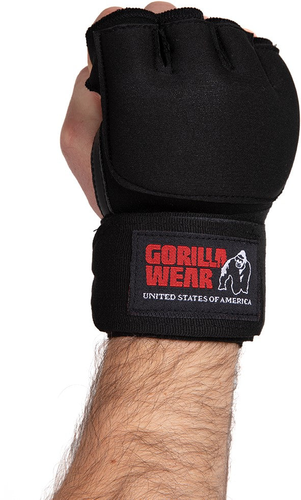 Gorilla Wear Gel Handschoenen met Omslag - Zwart/Wit