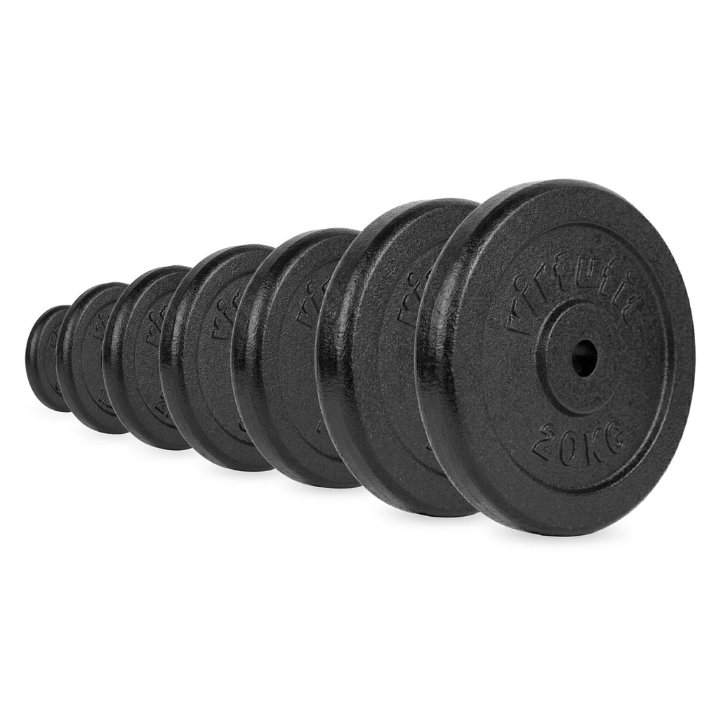 VirtuFit Gietijzeren Halterschijf - Halter gewicht - 30 mm - 5 kg - Zwart