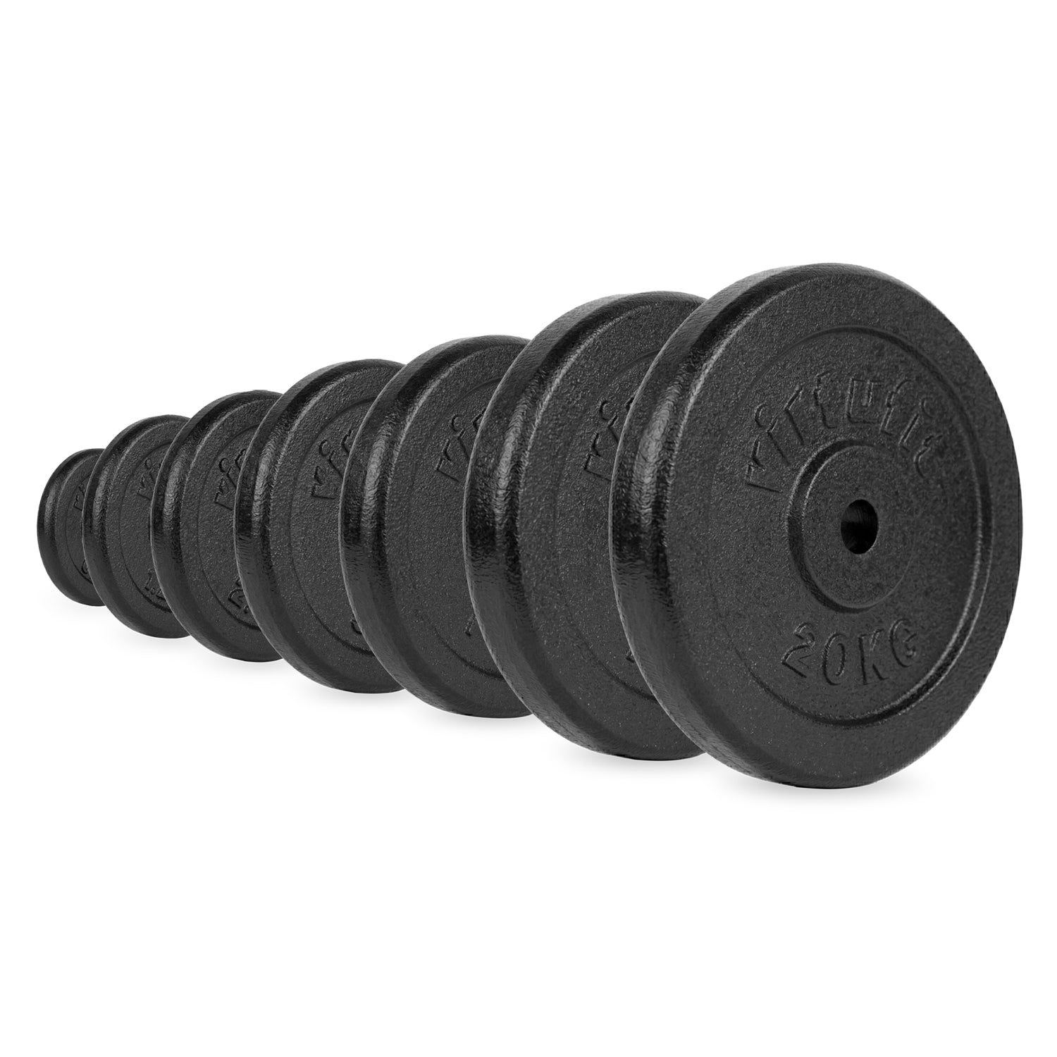 VirtuFit Gietijzeren Halterschijf - Halter gewicht - 30 mm - 2,5 kg - Zwart