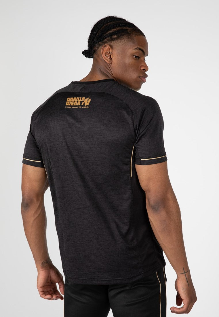 Gorilla Wear Fremont T-shirt - Zwart/Goud