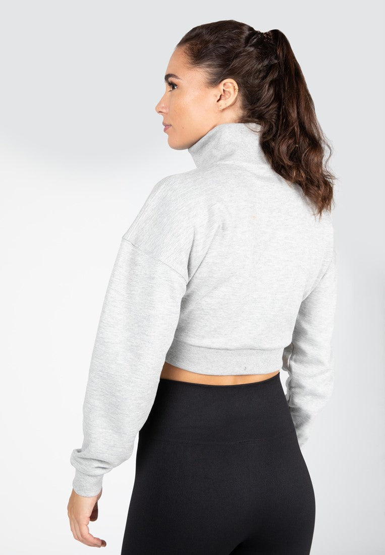 Gorilla Wear Ocala Cropped Half-Zip Sweatshirt - Grijs
