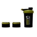 Gorilla Wear Shake Beker 2 GO - 500 ml + 2 x 130 ml - Zwart/Legergroen