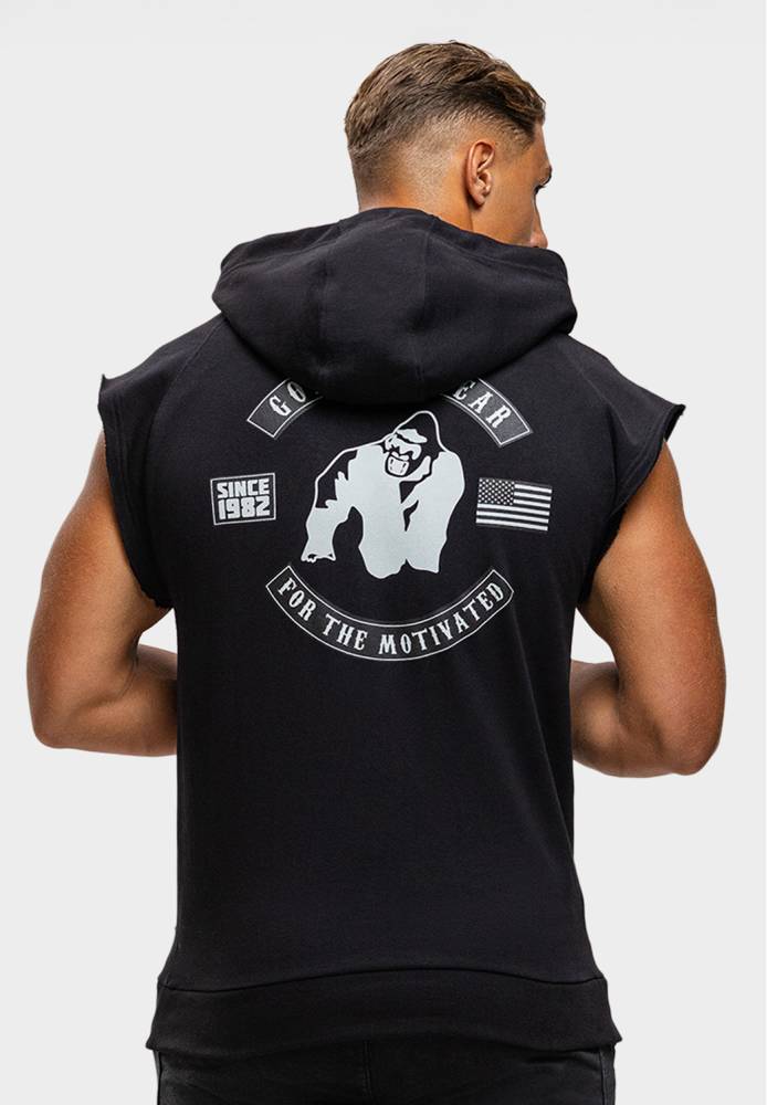 Gorilla Wear Huntley Mouwloze Hoodie - Zwart