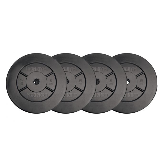 Iron Gym Halterschijven Set - 4 x 5 kg - 25 mm - Zwart
