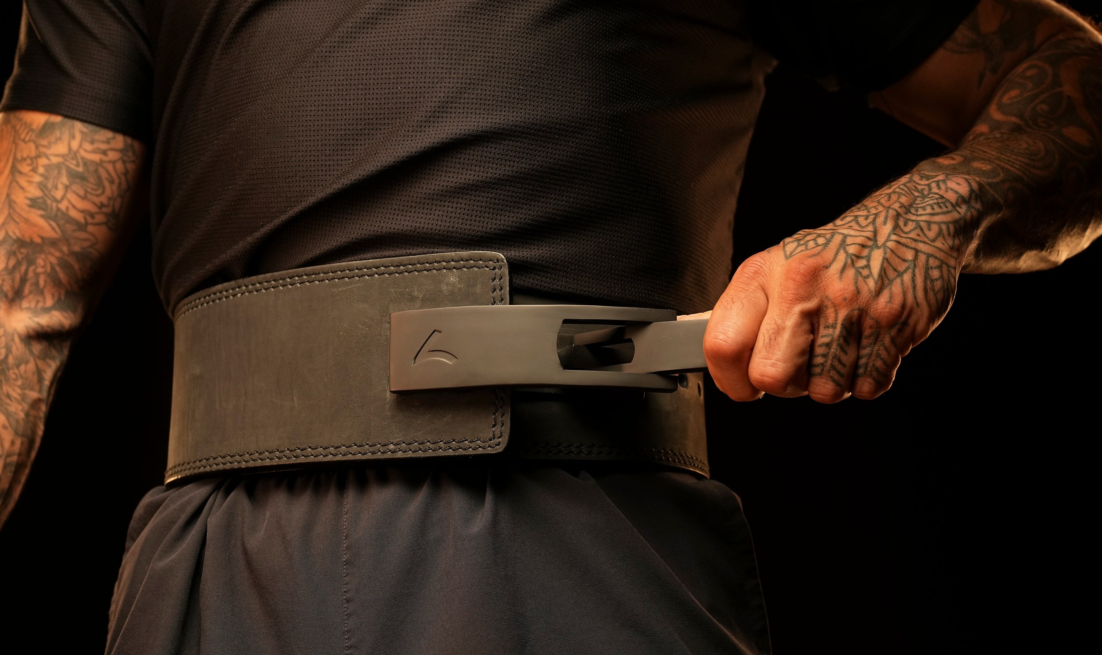 Reeva Lifting Belt van Nubik Leer - Zwarte RVS Gesp - 13 mm