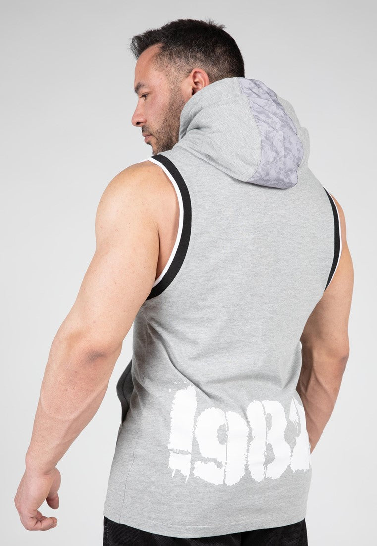 Gorilla Wear Loretto Mouwloze Hoodie - Grijs Gemeleerd