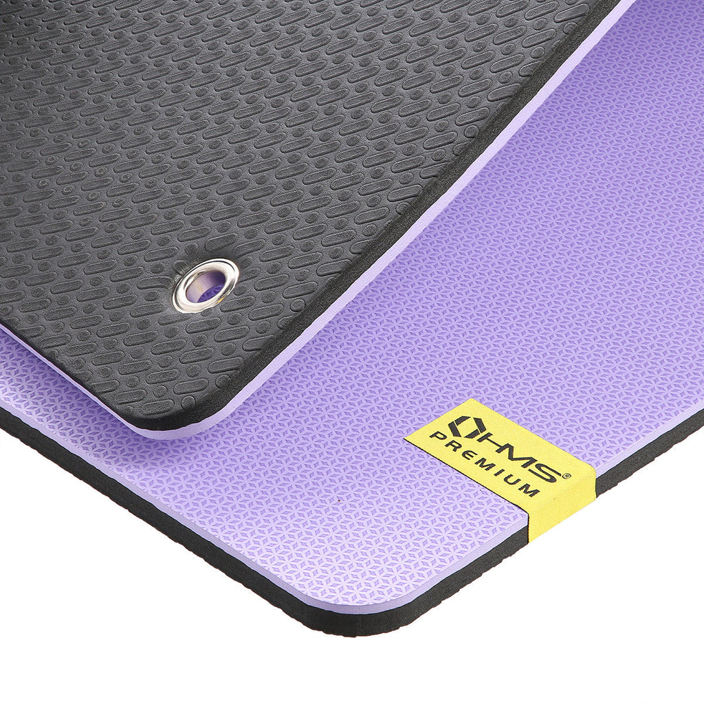 HMS Fitness Mat - Lila/Zwart - 15 mm