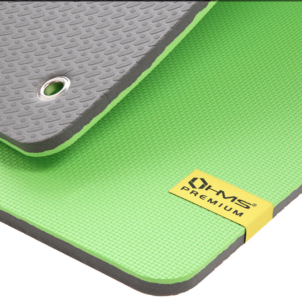HMS Fitness Mat - Groen/Grijs - 15 mm