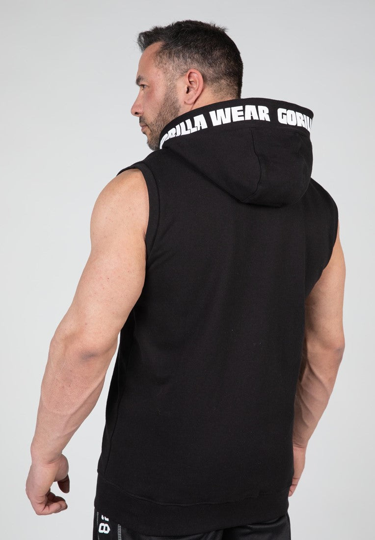 Gorilla Wear Milwaukee Mouwloos Vest met Capuchon - Zwart