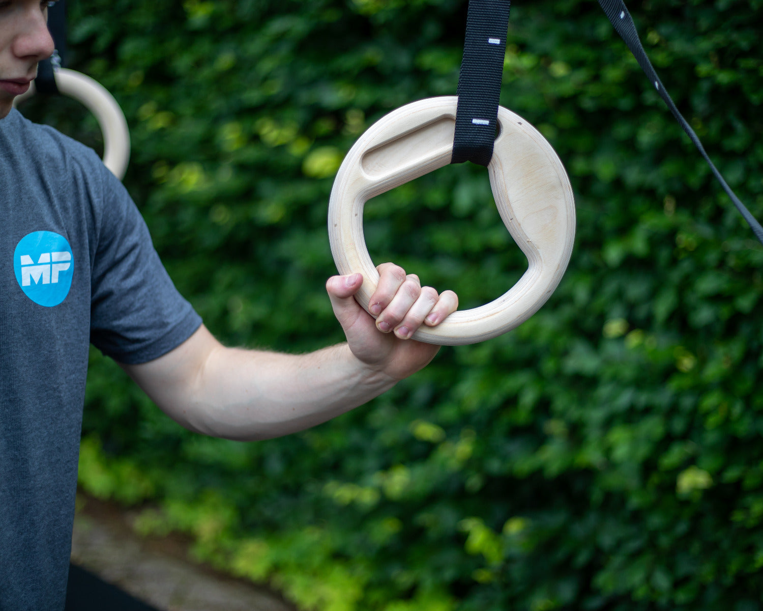 Muscle Power Suspension Trainer - Multigrip Ringen set - Hout