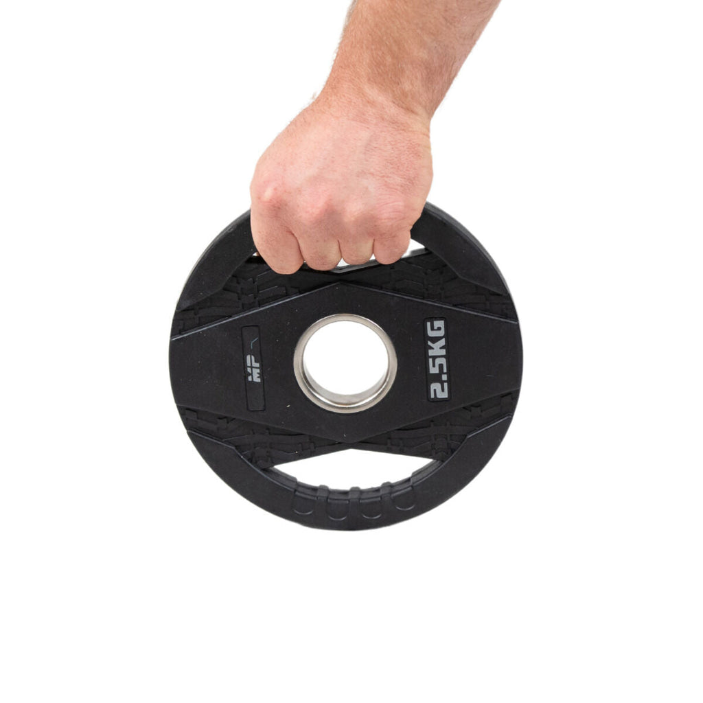 Muscle Power Olympische Halterschijf met Handgrepen - Rubber - 2,5 kg