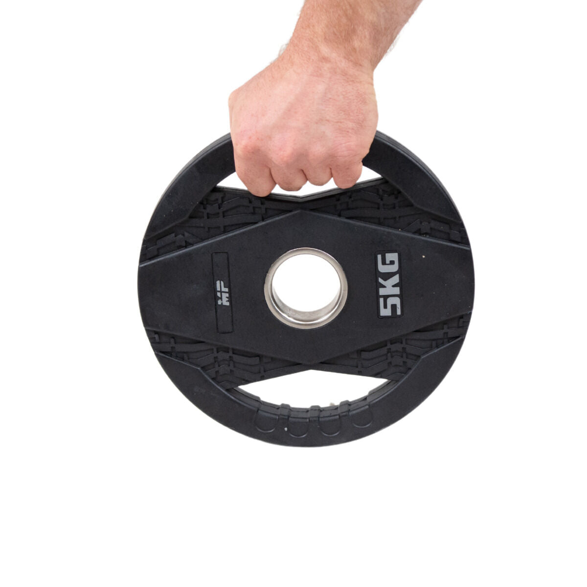 Muscle Power Olympische Halterschijf met Handgrepen - Rubber - 5 kg