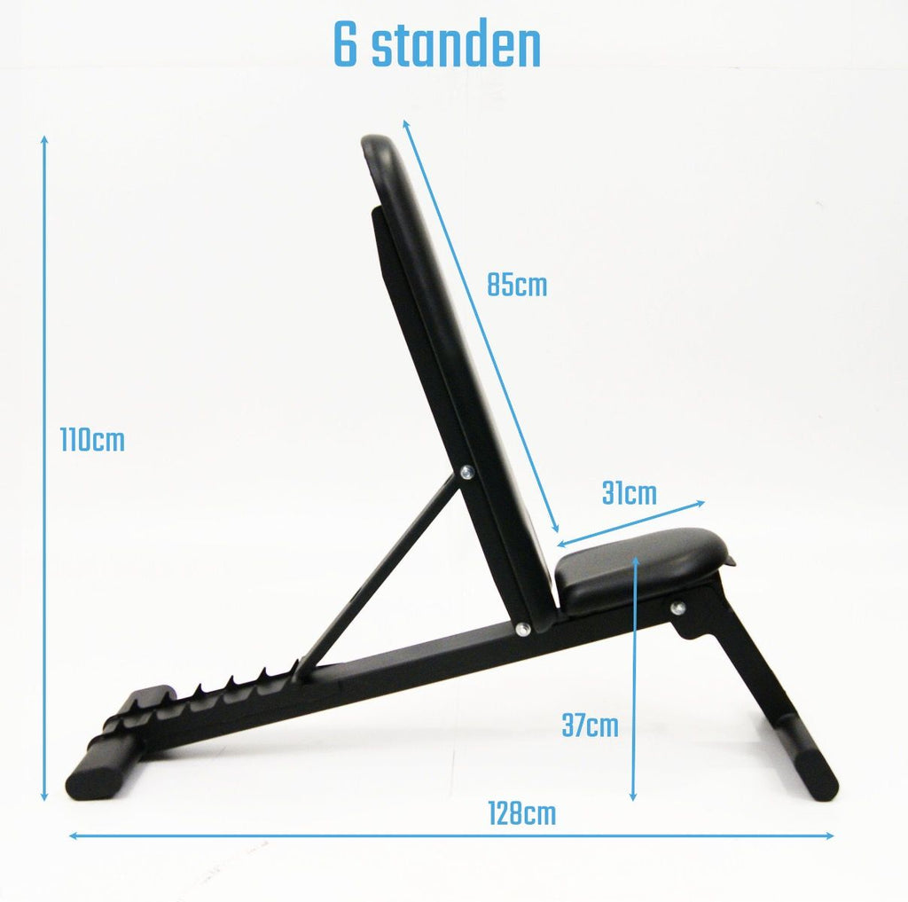Muscle Power Opklapbare Trainingsbank - Zwart