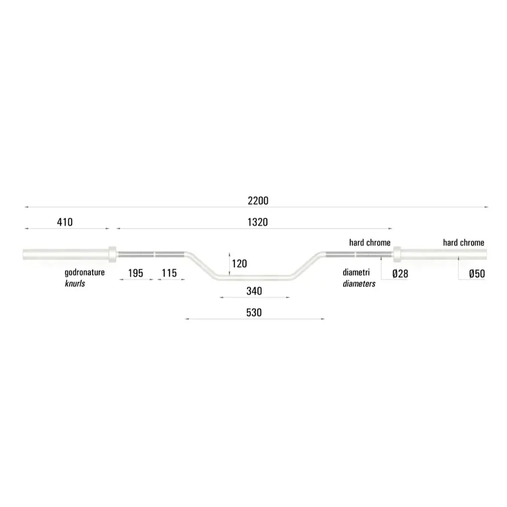 Toorx Professional OB Offset Bar Halterstang - 220 cm