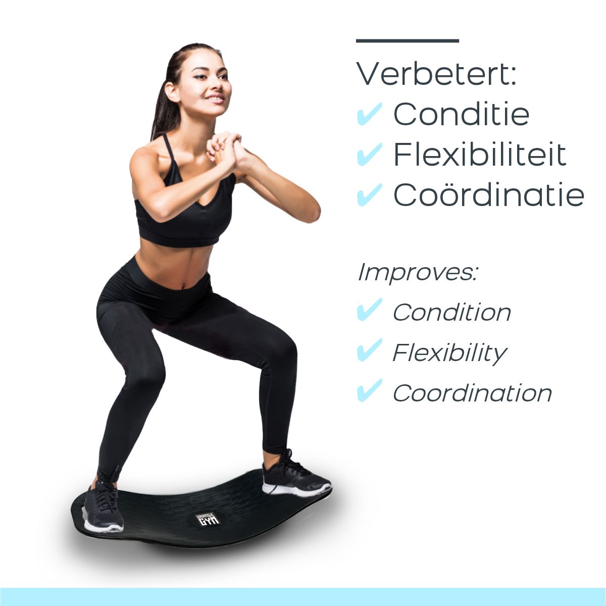 Orange Gym Balans Bord - Zwart